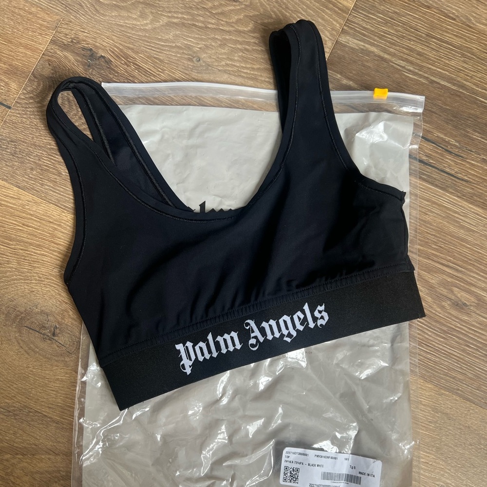 Palm Angels Black Logo Band Bralette